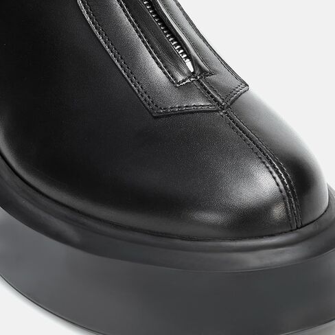 Women Suede Platform Ankle Boots Round Toe Comfortable Chelsea Boots Casual Chunky Low Heel Short Boots with Front Zipper in Saudi Arabia