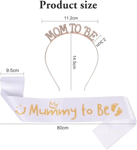 3 قطع طفل استحمام الطفل حزب الشاذة يا أمي لتكون أبي وشاح أن يكون دش بيضاء البيض أمينة أمي لتكون التاج شعر زخرفة لأم الحمل أن تكون هدية رضيع ترحيب ديكور ، in Kuwait