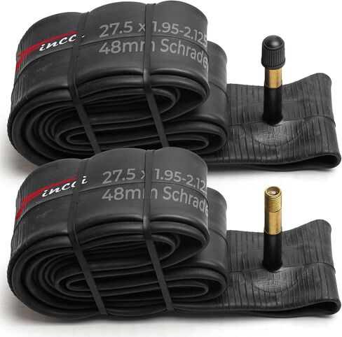 Fincci Pair 27.5 x 1.95-2.125 Inch Bike Inner Tubes 48mm Presta Valve for MTB Road Hybrid Bicycle Bike - Pack of 2 27.5 Mountain Bike Tube in Kuwait