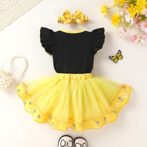 YOUNGER TREE Baby Girls 1st Birthday Outfit ONE Romper Tulle Tutu Skirt with Headband Sets Baby First Princess Dress in Saudi Arabia