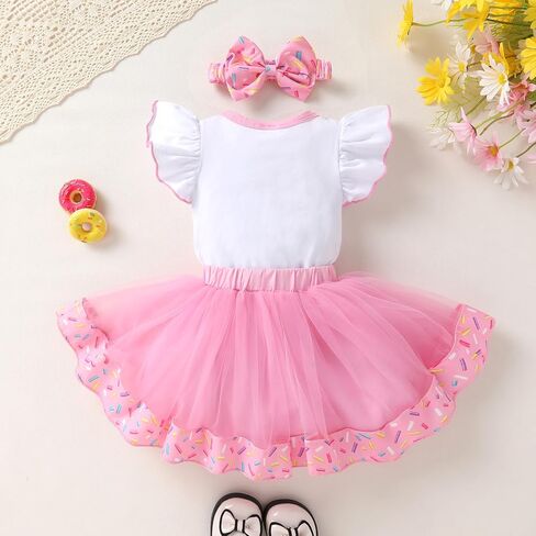 YOUNGER TREE Baby Girls 1st Birthday Outfit ONE Romper Tulle Tutu Skirt with Headband Sets Baby First Princess Dress in Saudi Arabia