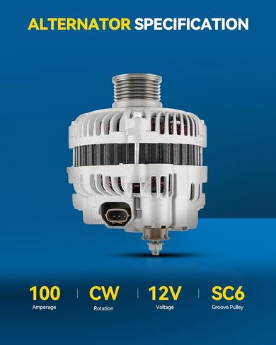 PHILTOP Alternator Compatible with Chevy Equinox 2005-2006, Pontiac Torrent 2006 All Model High Amp Alternators Replace 11145N 12V 145Amp CW S6 6-Groove Pulley in Saudi Arabia