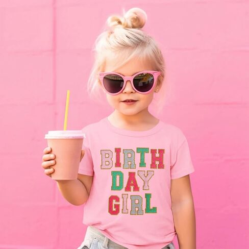 Birthday Girl Shirt for Toddler Kids Sequins Birthday Outfit T-Shirt Cute Summer Party Gift Tee Tops 2-6 Years in Saudi Arabia