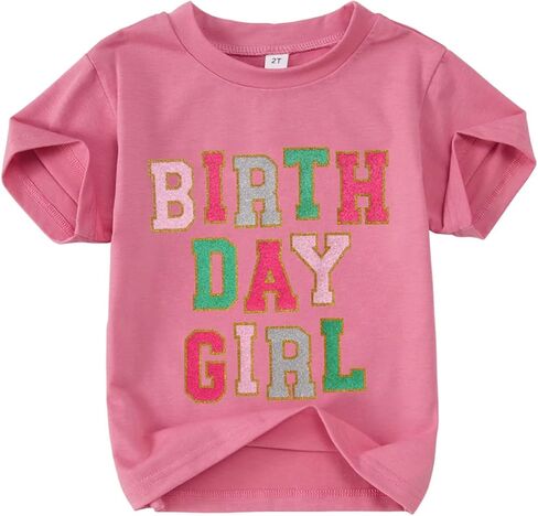Birthday Girl Shirt for Toddler Kids Sequins Birthday Outfit T-Shirt Cute Summer Party Gift Tee Tops 2-6 Years in Saudi Arabia