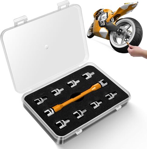 Motorcycle Spoke Wrench,CNC Spanner Set,Spoke Wrench Kit, Motorcycle Wheel Spoke Wrench 5.0-6.8mm with Storage Box for Most Motorbike (red) in Saudi Arabia