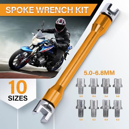 Motorcycle Spoke Wrench,CNC Spanner Set,Spoke Wrench Kit, Motorcycle Wheel Spoke Wrench 5.0-6.8mm with Storage Box for Most Motorbike (red) in Saudi Arabia