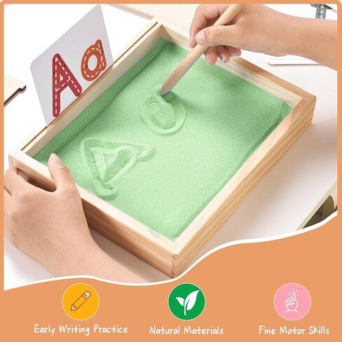 صينية رمل مونتيسوري للأطفال، صينية رمل للعب الكتابة مع غطاء للتدريب على كتابة الحروف والأرقام في الفصل الدراسي in Kuwait