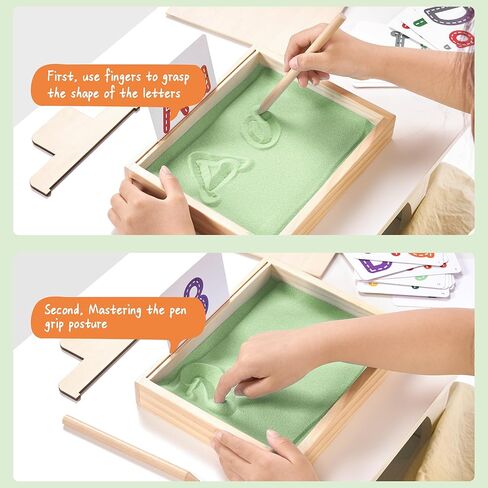 صينية رمل مونتيسوري للأطفال، صينية رمل للعب الكتابة مع غطاء للتدريب على كتابة الحروف والأرقام في الفصل الدراسي in Kuwait
