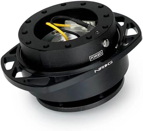 NRG Innovations NRG-SRK-257BK-CG Gen 2.0 محول مجموعة أدوات التحرير السريع لعجلة القيادة، حلقة مقطوعة من الجسم الأسود/الكروم الذهبي، 6 × 70 مم ونمط مسمار 6 × 74 مم in Kuwait