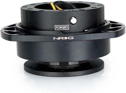 NRG Innovations NRG-SRK-257BK-CG Gen 2.0 محول مجموعة أدوات التحرير السريع لعجلة القيادة، حلقة مقطوعة من الجسم الأسود/الكروم الذهبي، 6 × 70 مم ونمط مسمار 6 × 74 مم in Kuwait