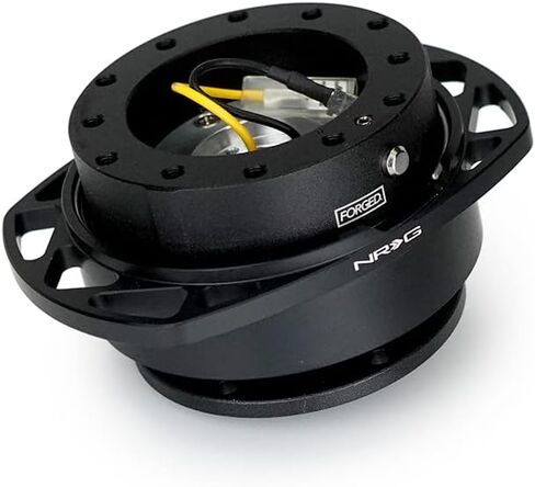 NRG Innovations NRG-SRK-257BK-CG Gen 2.0 محول مجموعة أدوات التحرير السريع لعجلة القيادة، حلقة مقطوعة من الجسم الأسود/الكروم الذهبي، 6 × 70 مم ونمط مسمار 6 × 74 مم in Kuwait