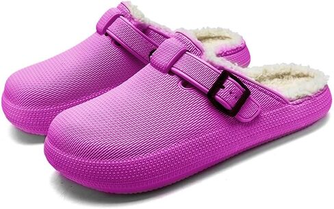MGGMOKAY Unisex Winter Garden Shoes Fur Lined Clogs Warm House Slippers Indoor Outdoor Mules in Kuwait