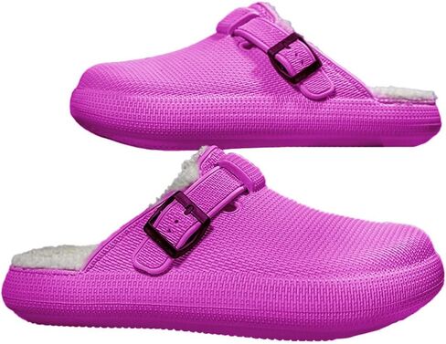 MGGMOKAY Unisex Winter Garden Shoes Fur Lined Clogs Warm House Slippers Indoor Outdoor Mules in Kuwait