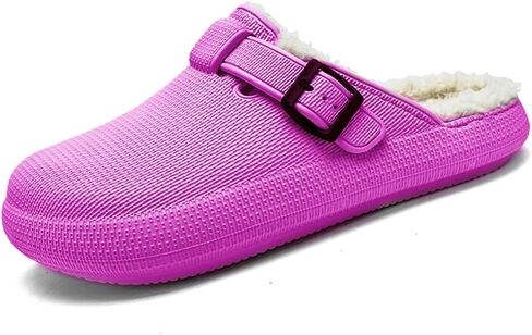 MGGMOKAY Unisex Winter Garden Shoes Fur Lined Clogs Warm House Slippers Indoor Outdoor Mules in Kuwait