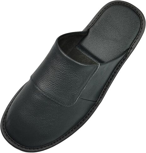 Hwayslon Leather Slippers Men's Women's Leather Room Slippers Natural Cowhide Luxury Solid Color Unisex in Saudi Arabia