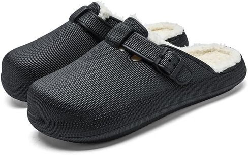 MGGMOKAY Unisex Winter Garden Shoes Fur Lined Clogs Warm House Slippers Indoor Outdoor Mules in Kuwait