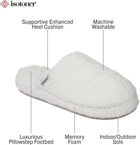 isotoner Women's Cozy Plush Terry Knit Joey Scuff Slippers-Memory Foam in Saudi Arabia