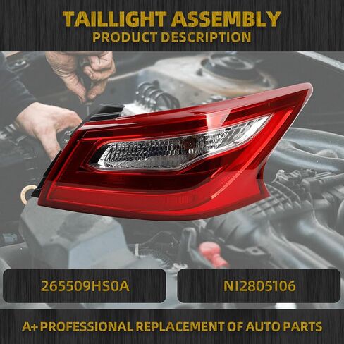 Dasbecan Tail Light Assembly Compatible with 2016 2017 2018 Nissan Altima Rear lamp Right Passenger Side 265509HS0A NI2805106 in Saudi Arabia