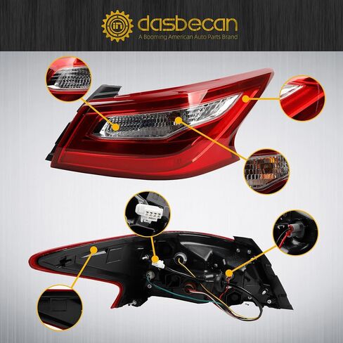 Dasbecan Tail Light Assembly Compatible with 2016 2017 2018 Nissan Altima Rear lamp Right Passenger Side 265509HS0A NI2805106 in Saudi Arabia