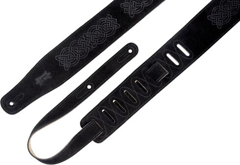 حزام جيتار من الجلد السويدي مقاس 2.5 سم من Levy's Leathers تصميم منقوش بعقدة سلتيك؛ أخضر (MS26CK-GRN) in Kuwait