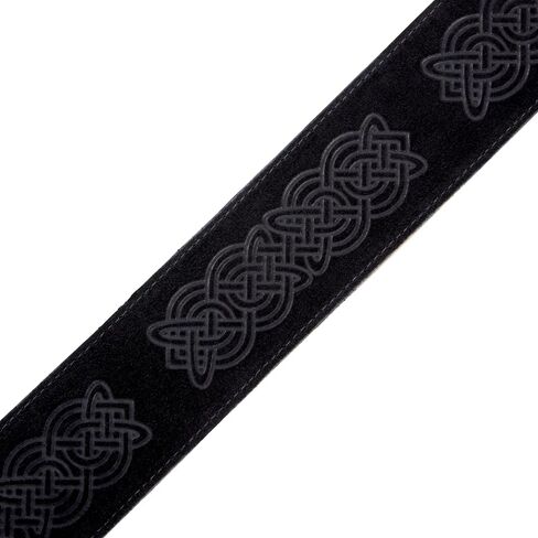 حزام جيتار من الجلد السويدي مقاس 2.5 سم من Levy's Leathers تصميم منقوش بعقدة سلتيك؛ أخضر (MS26CK-GRN) in Kuwait