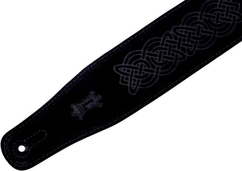 حزام جيتار من الجلد السويدي مقاس 2.5 سم من Levy's Leathers تصميم منقوش بعقدة سلتيك؛ أخضر (MS26CK-GRN) in Kuwait