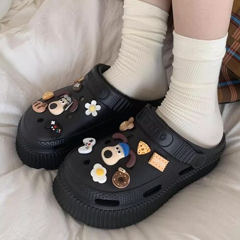 Women's Water Clogs Cartoon Dog Summer Garden Slippers, Outdoor Platform Hole Shoes Beach Sandals in Kuwait