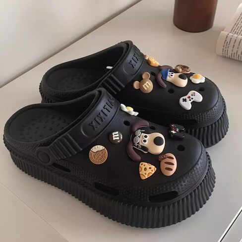 Women's Water Clogs Cartoon Dog Summer Garden Slippers, Outdoor Platform Hole Shoes Beach Sandals in Kuwait