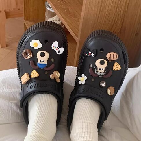 Women's Water Clogs Cartoon Dog Summer Garden Slippers, Outdoor Platform Hole Shoes Beach Sandals in Kuwait
