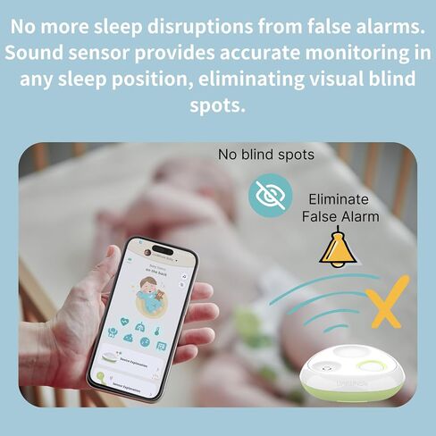 AI Smart Baby Monitor w/Free App, Tracking Breathing, Heart Rate & Sleep, Real-Time Alerts, Wireless & Portable, for Newborns to Toddlers (0-7 Years) in Saudi Arabia