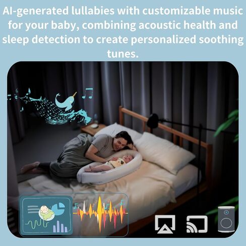 AI Smart Baby Monitor w/Free App, Tracking Breathing, Heart Rate & Sleep, Real-Time Alerts, Wireless & Portable, for Newborns to Toddlers (0-7 Years) in Saudi Arabia