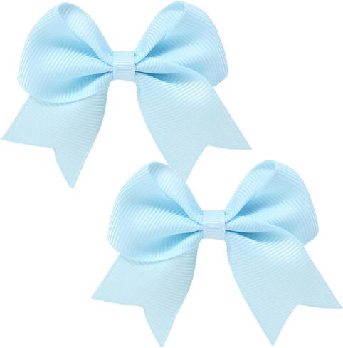 Baby Toddler Hair Bow Hair Clip Alligator Grosgrain Ribbon Red Bow Hair Clip for Little Girls Infant Kids 2 Pack ZFJ53 (Light Blue) in Kuwait
