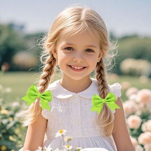 Baby Toddler Hair Bow Hair Clip Alligator Grosgrain Ribbon Red Bow Hair Clip for Little Girls Infant Kids 2 Pack ZFJ53 (Light Blue) in Kuwait