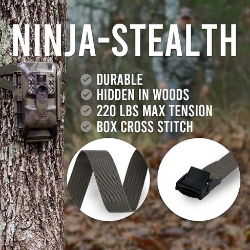 Trail Camera Straps, Game Cam Mounting Straps w/Durable Alloy Buckle, 6 ft. Long Hunting Utility Strap for Hanging Deer Camera Tree Stand, 25mm Width, Brown, 4-Pack in Saudi Arabia