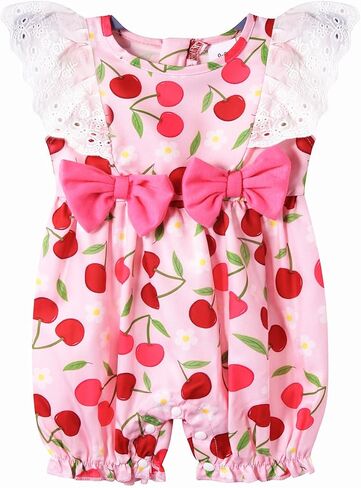 Baby Girls Clothes Toddler Ruffled Sleeveless Romper Bow Knot Newborn Infant Casual Summer Jumpsuit Outfit in Saudi Arabia