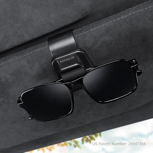 عبوتان من حامل النظارات الشمسية لمشبك واقي السيارة ومشبك بطاقة التذاكر على النظارات الشمسية ومنظم ملحقات حاجب السيارة (KAFANLIN أسود عبوتان) in Kuwait