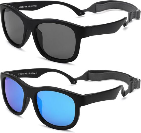 LIU·WEN Cute Polarized Baby Sunglasses with Strap - Flexible Frame for Toddler Newborn Infant 0-24 Months in Saudi Arabia