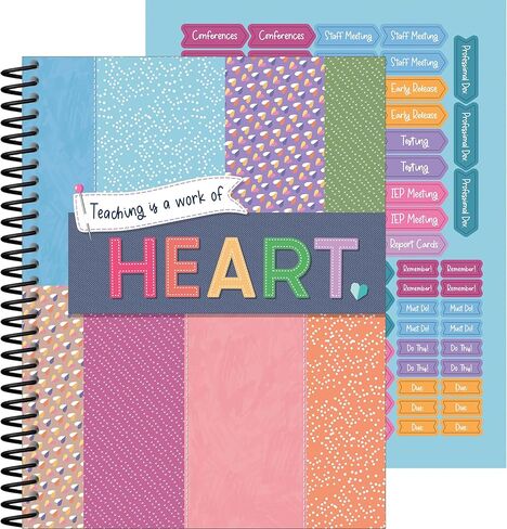 Carson Dellosa We Belong Teacher Planner, 8" x 11" Boho Rainbow Lesson Plan Book With Stickers, Checklist, Notes, School Supplies for Classroom Organization in Kuwait