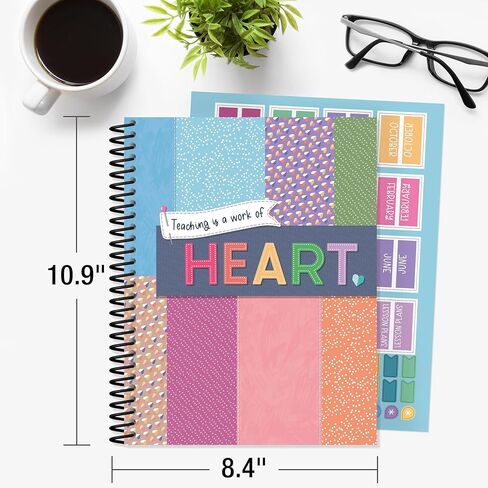 Carson Dellosa We Belong Teacher Planner, 8" x 11" Boho Rainbow Lesson Plan Book With Stickers, Checklist, Notes, School Supplies for Classroom Organization in Kuwait