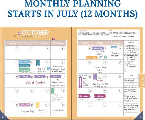 Carson Dellosa We Belong Teacher Planner, 8" x 11" Boho Rainbow Lesson Plan Book With Stickers, Checklist, Notes, School Supplies for Classroom Organization in Kuwait