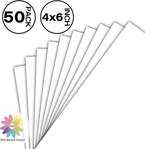 Mat Board Center, 100 Pack 5x7 White Backing Matte Boards, 4-ply Thickness Backer Boards for Frames, Photos, Prints, Arts and More in Saudi Arabia