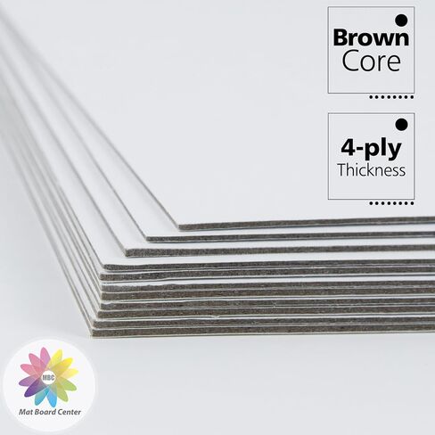 Mat Board Center, 100 Pack 5x7 White Backing Matte Boards, 4-ply Thickness Backer Boards for Frames, Photos, Prints, Arts and More in Saudi Arabia