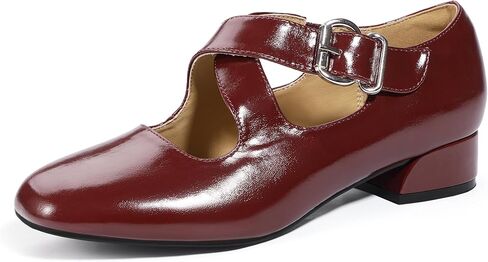 IDIFU Mary Jane Flats for Women Ballet Flats Square Toe Buckle Low Heel Dress Shoes Dressy Casual Comfortable Cute Formal Flat Shoes Bridal Office Criss Cross Strap Dress Flats Shoes in Kuwait