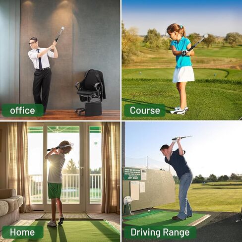 مساعد تدريب أرجوحة الجولف القابل للسحب: مدرب جولف سوينغ للإحماء، مدرب قبضة جولف غير قابل للانزلاق لليد اليمنى، تدريب القوة والإيقاع للتمرين الداخلي والخارجي (أسود) in Kuwait