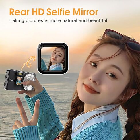 كاميرا رقمية 4K للمراهقين ، كاميرا رقمية 64 ميجا بايت FHD للأطفال مع بطاقة SD 64 جيجابايت ، وكاميرات التكبير الرقمية 18x للتصوير الفوتوغرافي ، و Point ، وتصوير كاميرا الفيديو للأطفال ، والأبيض. in Kuwait