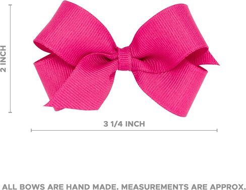Wee Ones Girls' Mini Genuine Seersucker Fabric Bowtie with Tails on a WeeStay Hair Clip, Handmade, Mini Sized Bow, Pink in Saudi Arabia