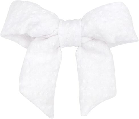 Wee Ones Girls' Mini Genuine Seersucker Fabric Bowtie with Tails on a WeeStay Hair Clip, Handmade, Mini Sized Bow, Pink in Saudi Arabia