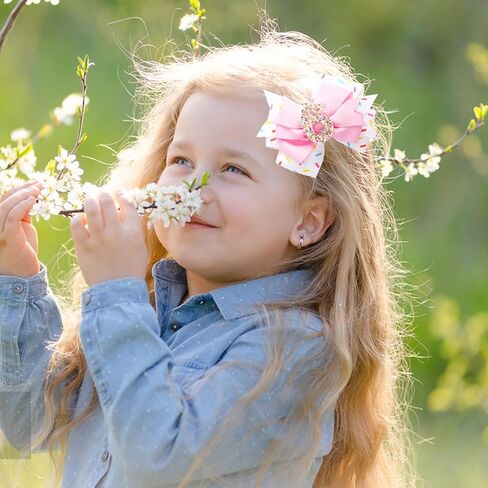 Sparkling Birthday Hair Bow for Baby Girls 2nd 3nd 4nd 5nd 6nd 7 Years Decorations Glitter Confetti Ice Cream Party Pink Hair Accessories for Girls 7nd Birthday Celebration in Saudi Arabia