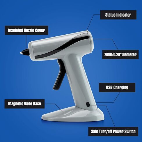 Hot Glue Gun Kit with 30 Hot Glue Sticks, Precision Nozzle, Fast Preheating Hot Melt Glue Gun Full Size for School Crafts DIY Art Decorations Quick Home Repairs - White in Kuwait