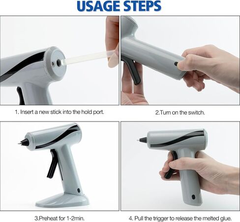 Hot Glue Gun Kit with 30 Hot Glue Sticks, Precision Nozzle, Fast Preheating Hot Melt Glue Gun Full Size for School Crafts DIY Art Decorations Quick Home Repairs - White in Kuwait